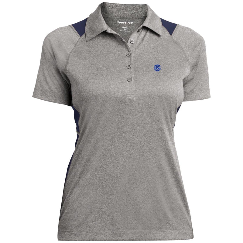 Illustrator Blue Logo LST665 Ladies' Heather Moisture Wicking Polo