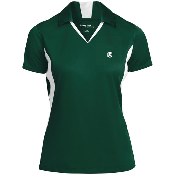 Illustrator White Logo LST655 Ladies' Colorblock Performance Polo