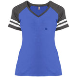 Illustrator Blue Logo DM476 Ladies' Game V-Neck T-Shirt