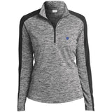 Illustrator Blue Logo LST397 Ladies' Electric Heather Colorblock 1/4-Zip Pullover