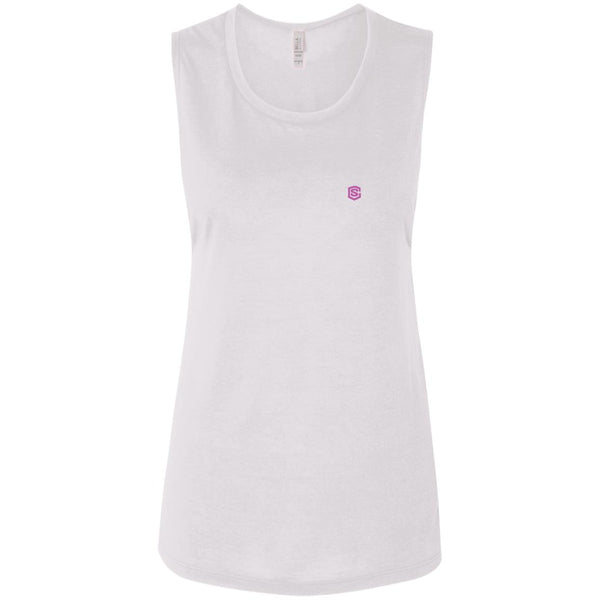 Illustrator Pink Logo B8803 Ladies' Flowy Muscle Tank