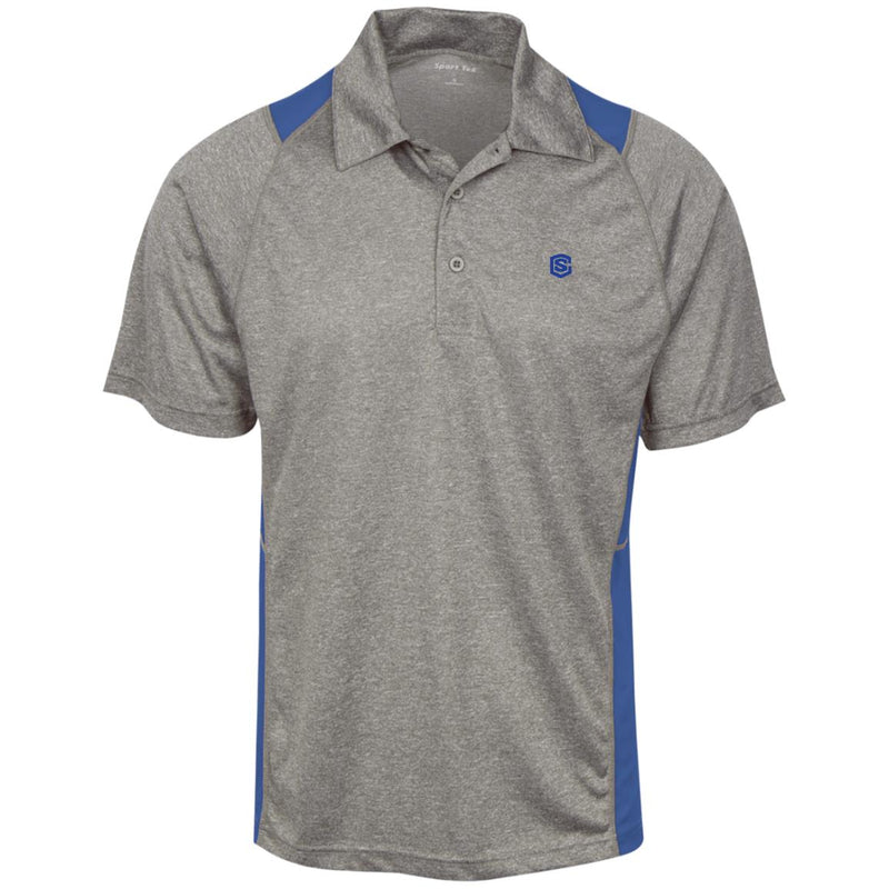 Illustrator Blue Logo ST665 Heather Moisture Wicking Polo