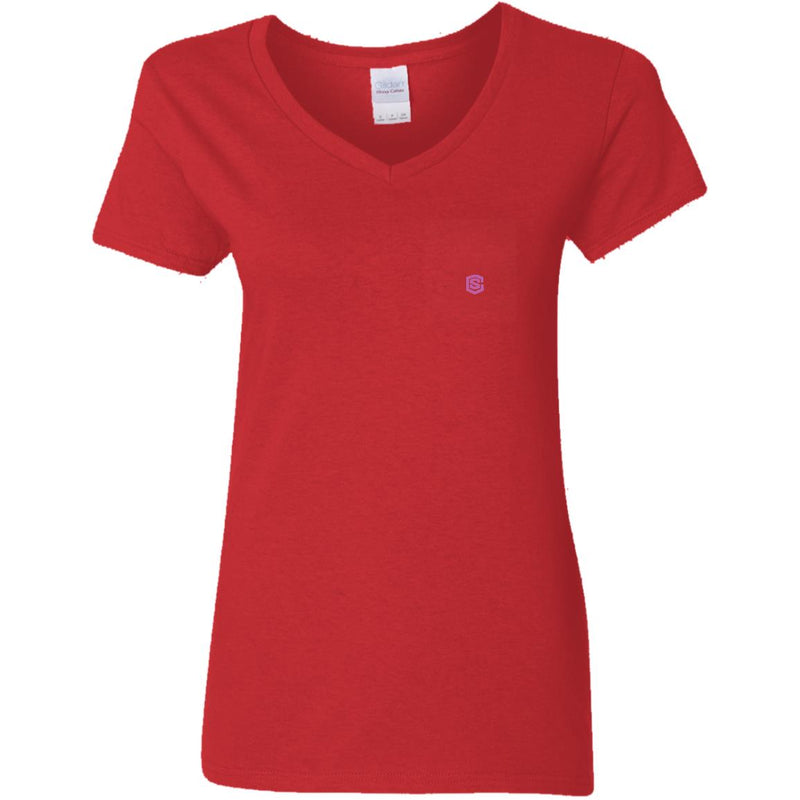 Illustrator Pink Logo G500VL Ladies' 5.3 oz. V-Neck T-Shirt