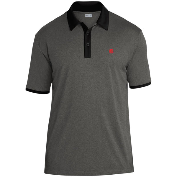 Illustrator Red Logo ST667 Heather Contender Contrast Polo