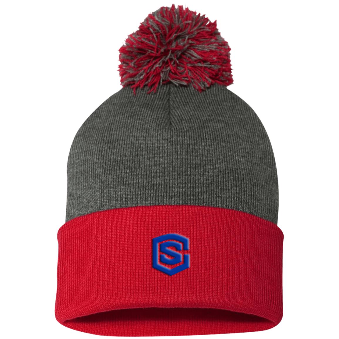 blue (2) SP15 Pom Pom Knit Cap