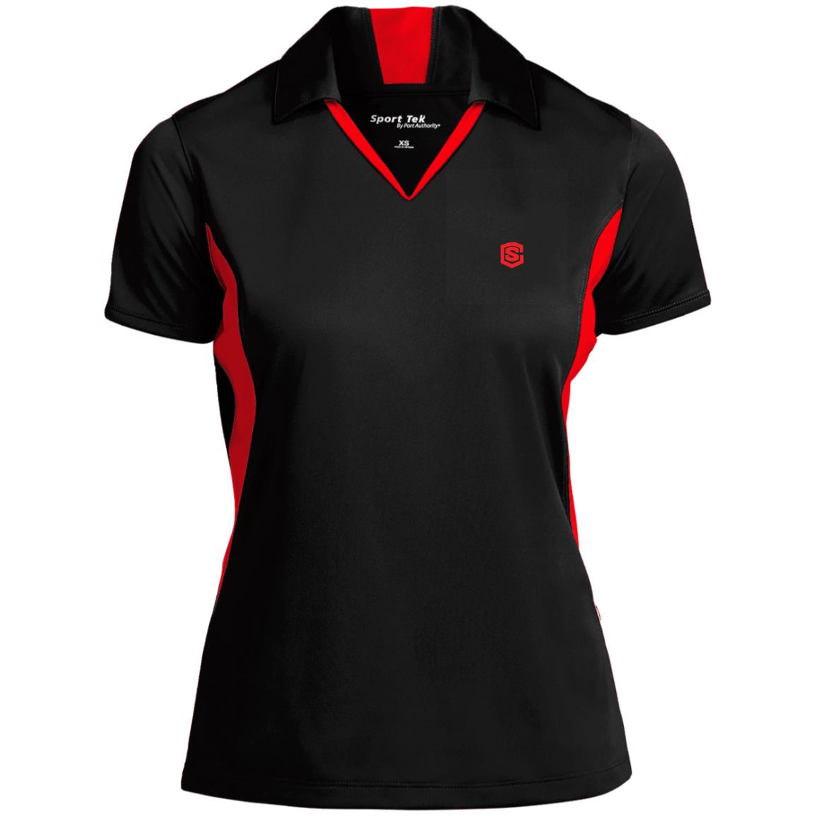 Illustrator Red Logo LST655 Ladies' Colorblock Performance Polo