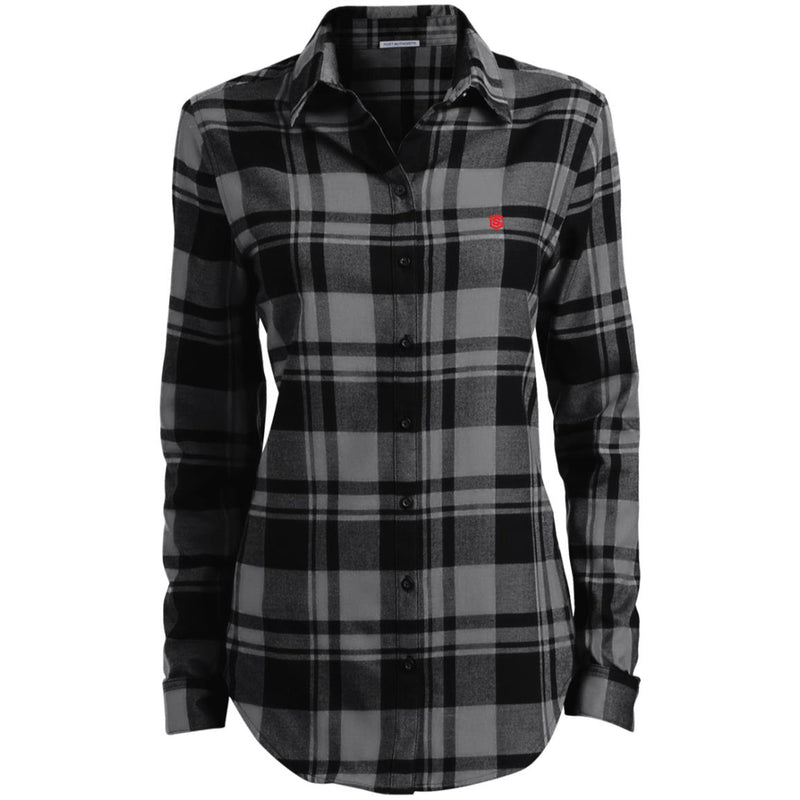 Illustrator Red Logo LW668 Ladies' Plaid Flannel Tunic