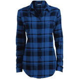 Illustrator Blue Logo LW668 Ladies' Plaid Flannel Tunic