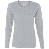 Illustrator Pink Logo G540L Ladies' Cotton LS T-Shirt