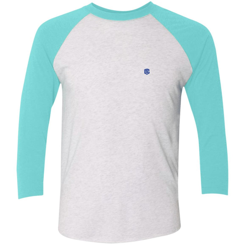 Illustrator Blue Logo NL6051 Tri-Blend 3/4 Sleeve Raglan T-Shirt