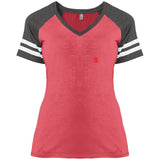 Illustrator Red Logo DM476 Ladies' Game V-Neck T-Shirt