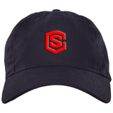 red (2) BX001 Brushed Twill Unstructured Dad Cap