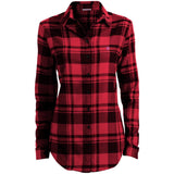 Illustrator Pink Logo LW668 Ladies' Plaid Flannel Tunic