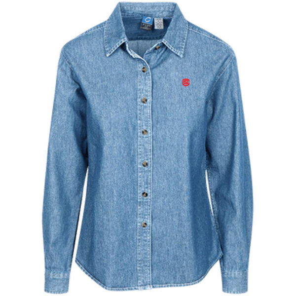 Illustrator Red Logo LSP10 Women's LS Denim Shirt