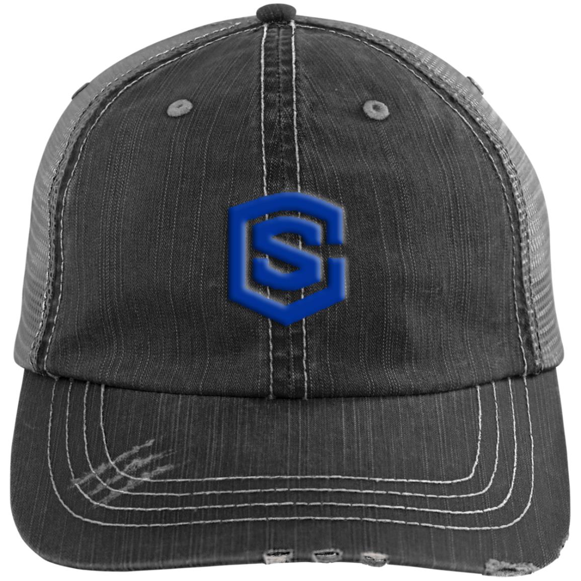 blue (2) 6990 Distressed Unstructured Trucker Cap