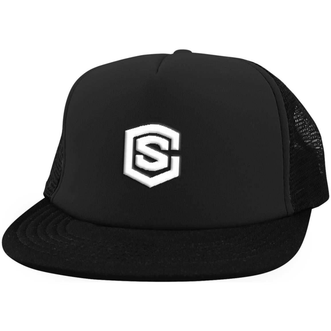 white (2) DT624 Trucker Hat with Snapback