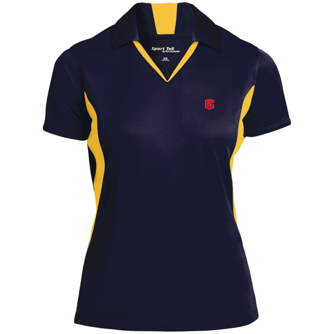 Illustrator Red Logo LST655 Ladies' Colorblock Performance Polo