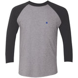 Illustrator Blue Logo NL6051 Tri-Blend 3/4 Sleeve Raglan T-Shirt