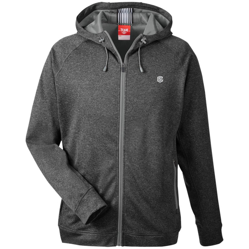 Illustrator Silver Logo TT38 Men's Heathered Performance Hooded Jacket