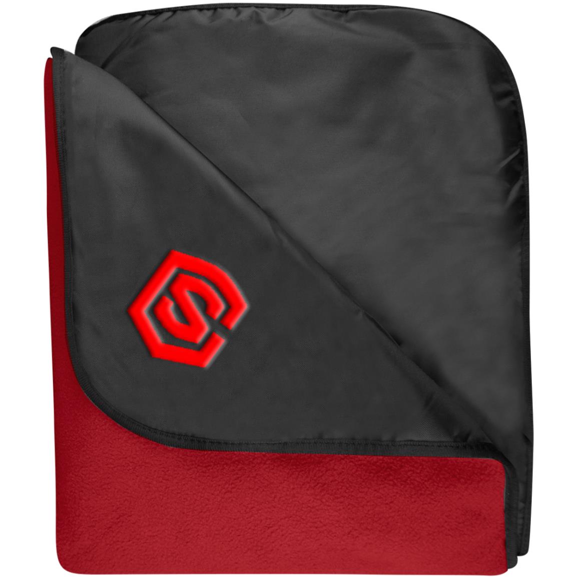 red (2) TB850 Fleece & Poly Travel Blanket