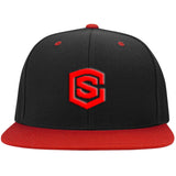 red (2) STC19 Flat Bill High-Profile Snapback Hat