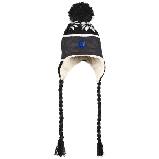 blue (2) 223825 Hat with Ear Flaps and Braids