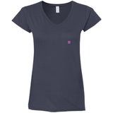 Illustrator Pink Logo G64VL Ladies' Fitted Softstyle 4.5 oz V-Neck T-Shirt