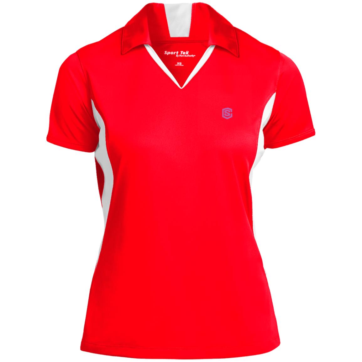 Illustrator Pink Logo LST655 Ladies' Colorblock Performance Polo