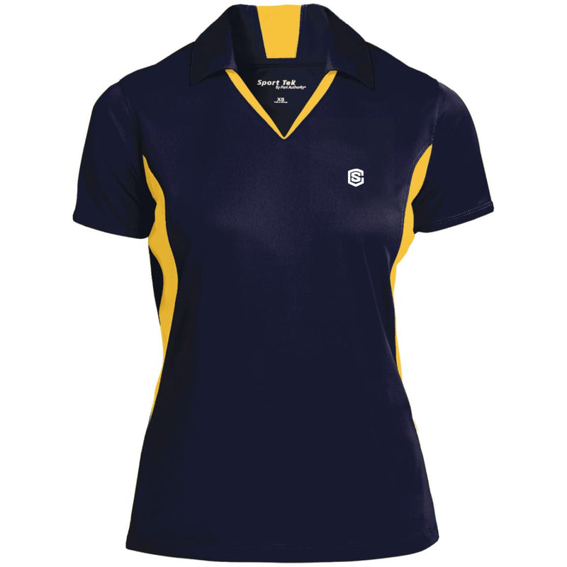 Illustrator White Logo LST655 Ladies' Colorblock Performance Polo