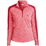 Illustrator Blue Logo LST397 Ladies' Electric Heather Colorblock 1/4-Zip Pullover