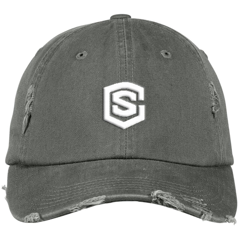 white (2) DT600 Distressed Dad Cap