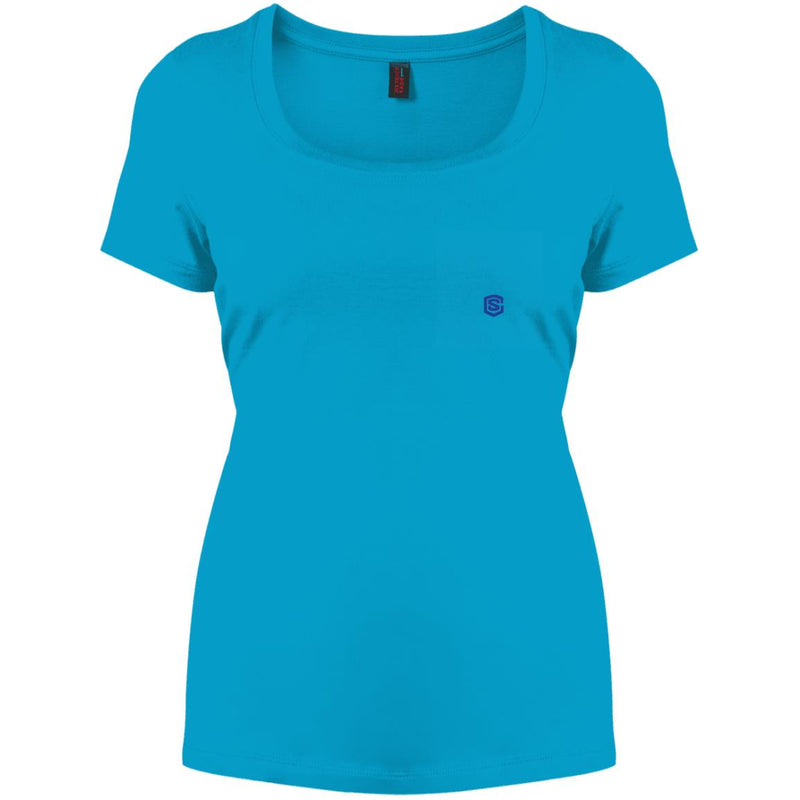 Illustrator Blue Logo DM106L Women's Perfect Scoop Neck Tee