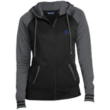 Illustrator Blue Logo LST236 Ladies' Moisture Wick Full-Zip Hooded Jacket