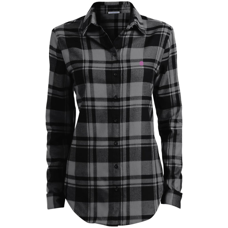 Illustrator Pink Logo LW668 Ladies' Plaid Flannel Tunic