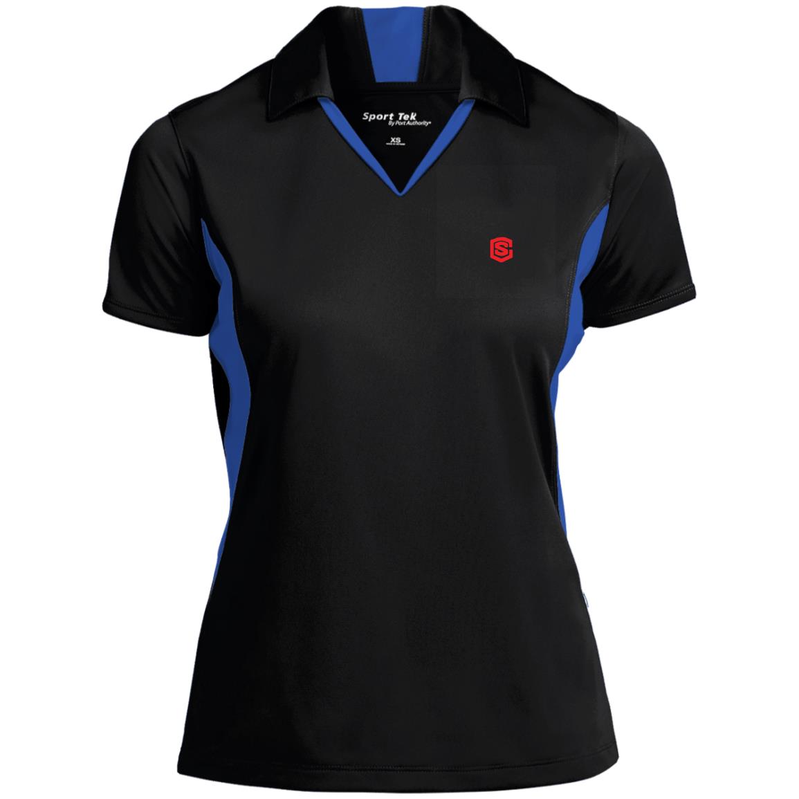 Illustrator Red Logo LST655 Ladies' Colorblock Performance Polo