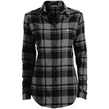 Illustrator Silver Logo LW668 Ladies' Plaid Flannel Tunic