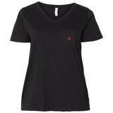 Illustrator Red Logo 3807  Ladies' Curvy V-Neck T-Shirt