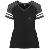 Illustrator Pink Logo DM476 Ladies' Game V-Neck T-Shirt