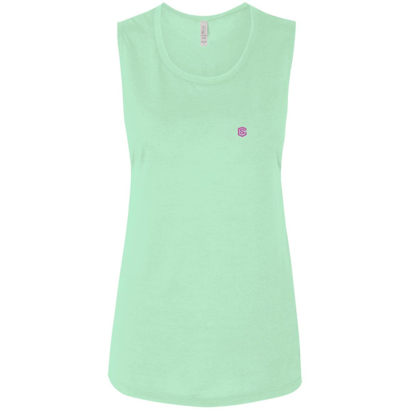 Illustrator Pink Logo B8803 Ladies' Flowy Muscle Tank