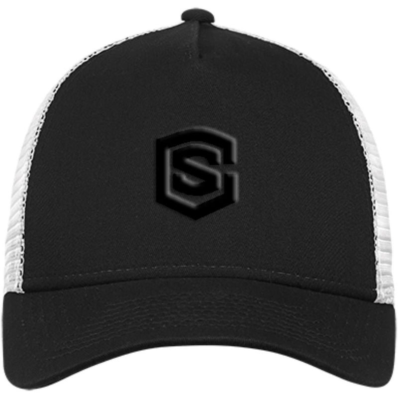 black (2) NE205 Snapback Trucker Cap
