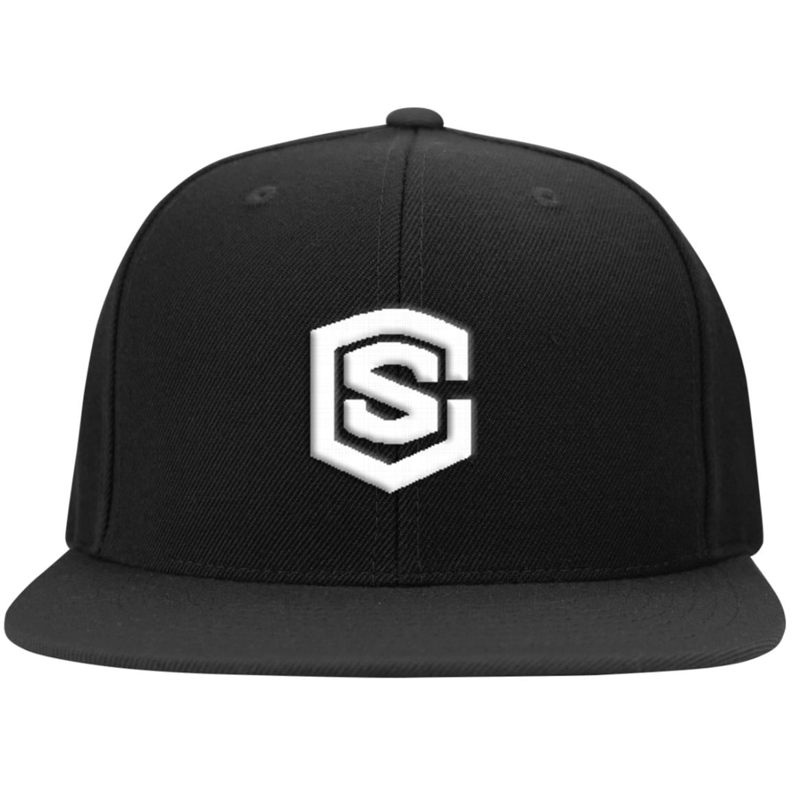 white (2) STC19 Flat Bill High-Profile Snapback Hat