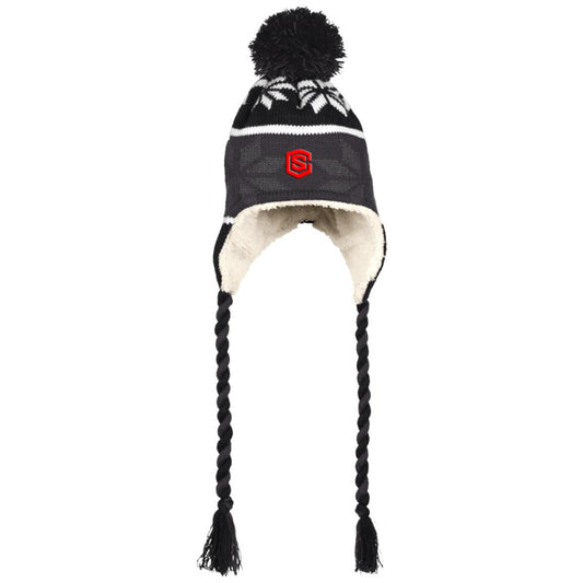 red (2) 223825 Hat with Ear Flaps and Braids