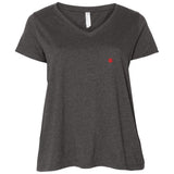 Illustrator Red Logo 3807  Ladies' Curvy V-Neck T-Shirt