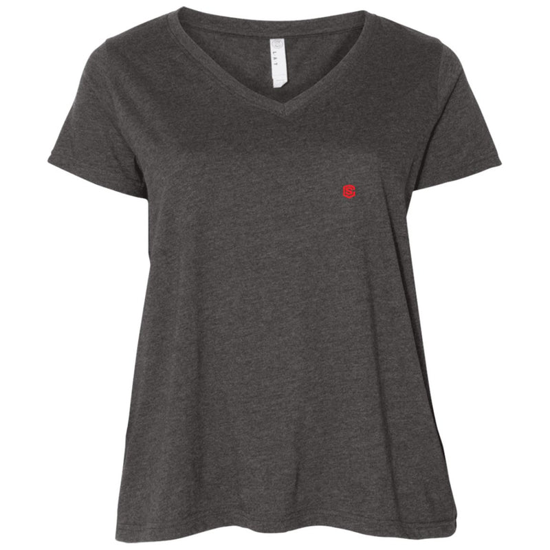 Illustrator Red Logo 3807  Ladies' Curvy V-Neck T-Shirt