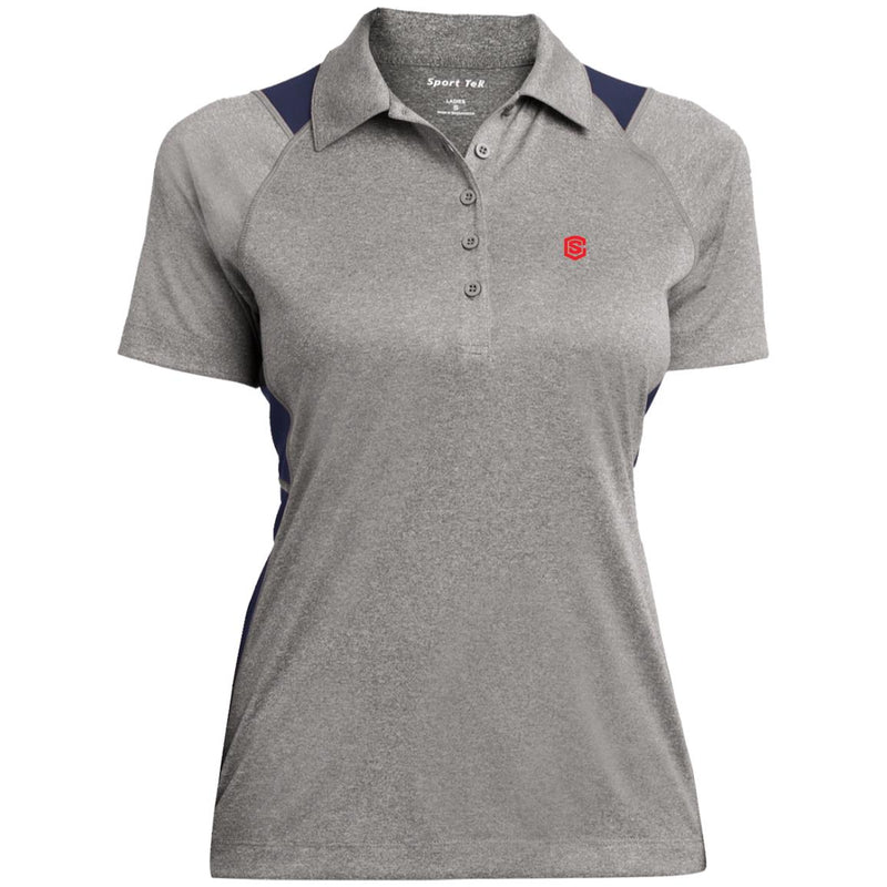 Illustrator Red Logo LST665 Ladies' Heather Moisture Wicking Polo