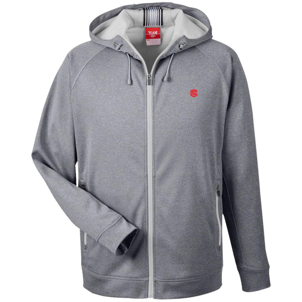 Illustrator Red Logo TT38 Men's Heathered Performance Hooded Jacket