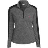 Illustrator Pink Logo LST397 Ladies' Electric Heather Colorblock 1/4-Zip Pullover