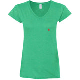 Illustrator Red Logo G64VL Ladies' Fitted Softstyle 4.5 oz V-Neck T-Shirt