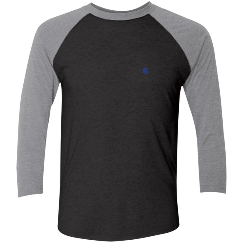 Illustrator Blue Logo NL6051 Tri-Blend 3/4 Sleeve Raglan T-Shirt