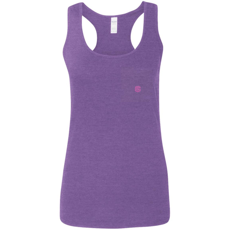 Illustrator Pink Logo G645RL Ladies' Softstyle Racerback Tank